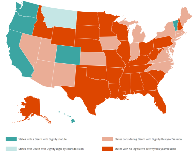 States That Allow Death with Dignity Acts