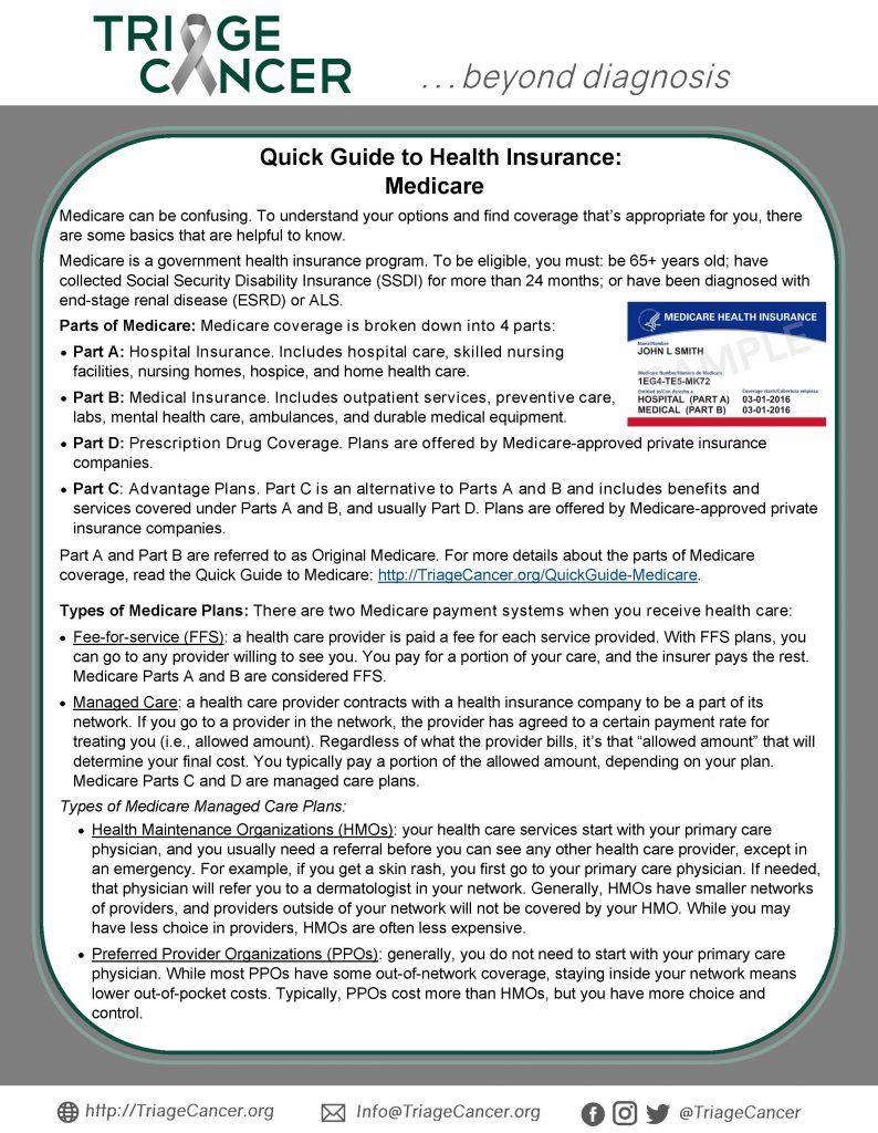 Quick Guides Triage Cancer Finances Work Insurance Triage Cancer