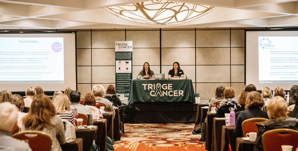 Joanna Morales and Monica Bryant present at a Triage Cancer conference in Chicago