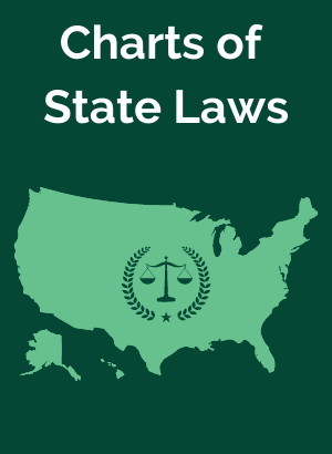 Charts of State Laws on Cancer-Related Legal Issues: A map of the united states has the scales of justice on it