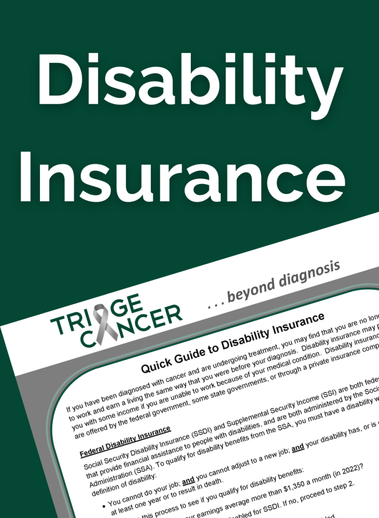 Triage Cancer Disability Insurance Materials