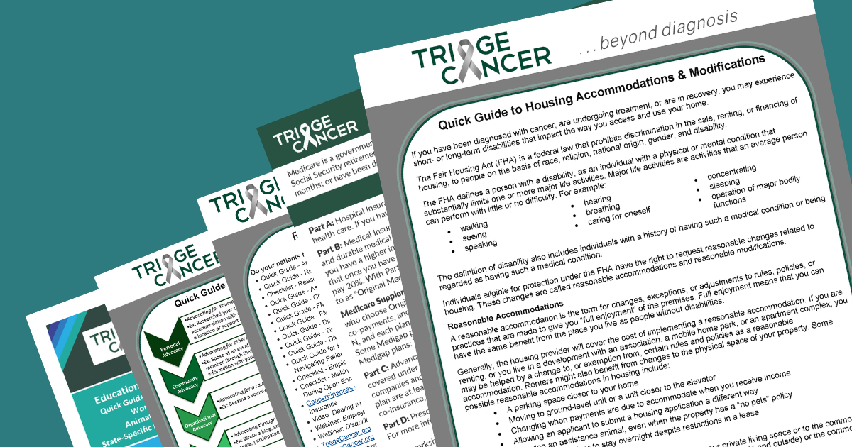 Triage cancer quick guides, checklists and worksheets