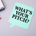 The words "What's your pitch" appear in a light green speech bubble.