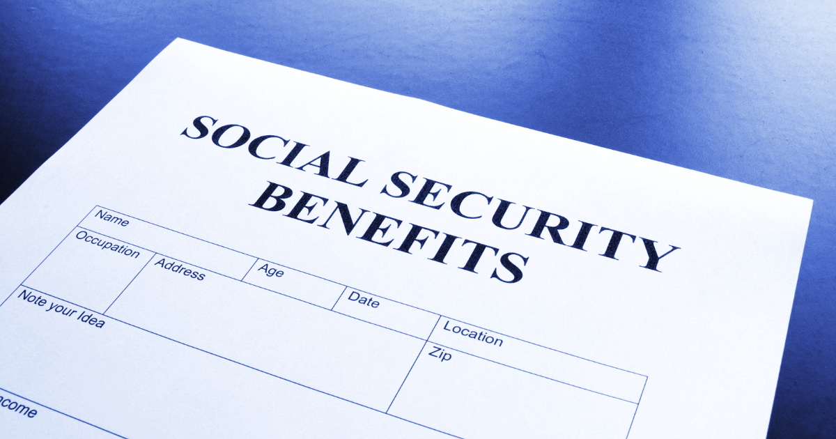 A piece of paper that says Social Security Benefits