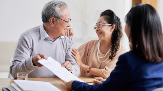 A couple working on paperwork