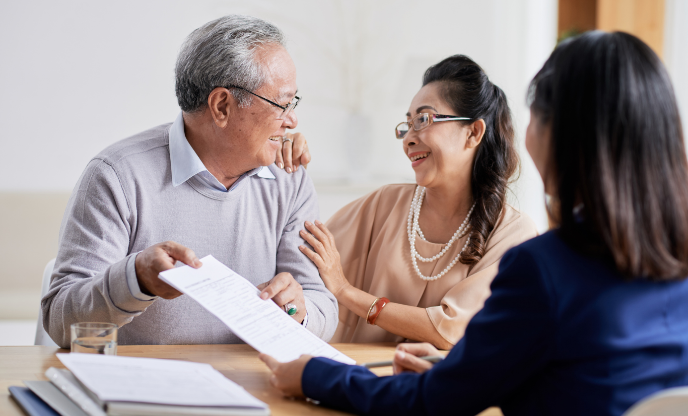 A couple working on paperwork