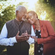 Mature couple walking
